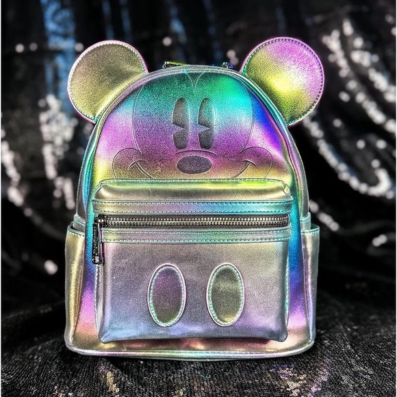 disney minnie mouse oil slick mini backpack Loungefly Vacation Style Poolside | Minnie Bags & Backpacks Standard Whether youre headed to the parks or simply want to add a bit of Disney magic to your everyday wardrobe Minnie Mouse Backpack Rainbow Loungefly
